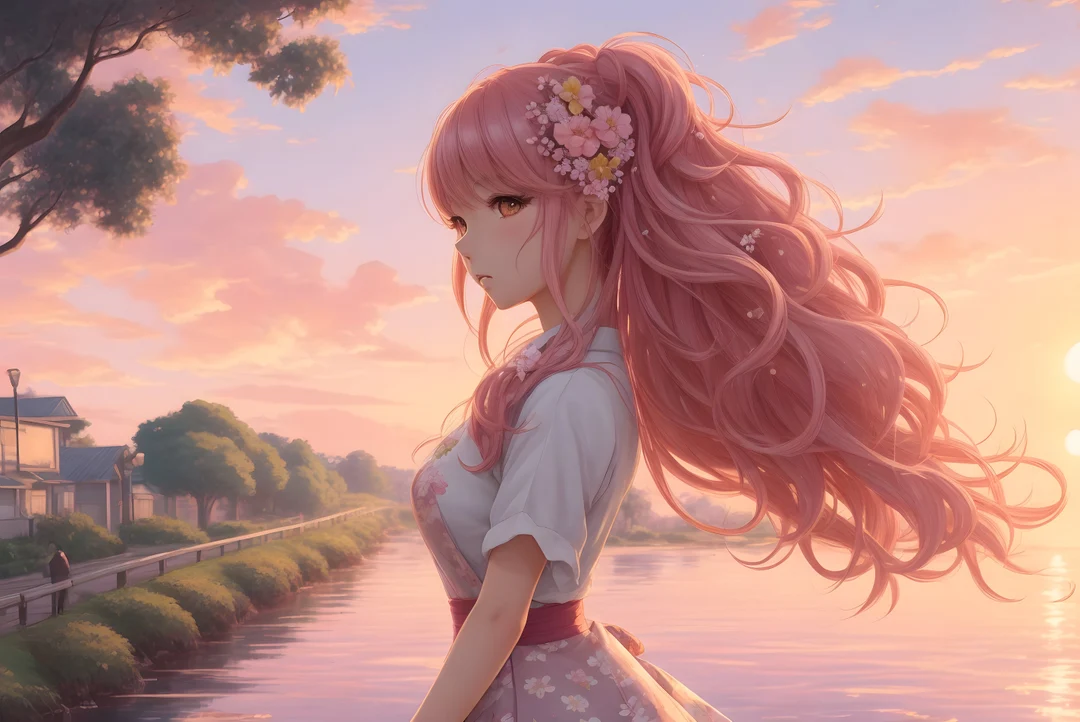 Cute Anime Girl With Pink Hair Desktop Wallpaper - Etsy