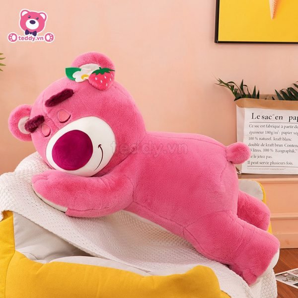 Gấu Lotso Bông Tai Dâu Nằm (Big Size) | Gấu Bông Teddy